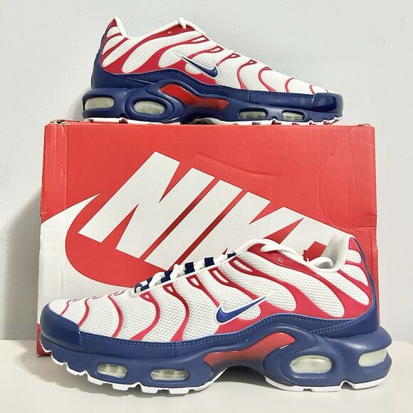 Nike Air Max Plus “USA” Men’s Size 10.5 Red White Blue Lifestyle Sneakers - Picture 1 of 8